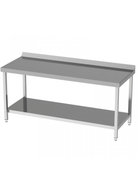 Mesa de trabajo mural 1800x500x850 mm con estante desmontada