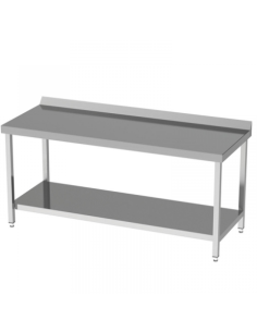 Mesa de trabajo mural 1400x600x850 mm con estante montada