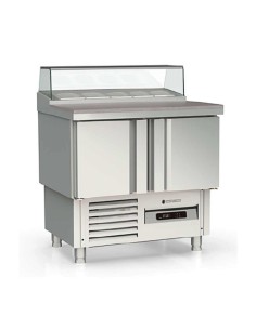 Mesa Fría para Ensaladas GN1/1 SALADETTE 2 Puertas - Cúpula Acristalada 925x700x890 mm