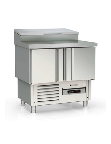 Mesa Fría para Ensaladas GN1/1 SALADETTE 2 Puertas - Cubierta Abatible 895x700x890 mm