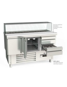 Mesa Fría para Ensaladas GN1/1 SALADETTE  Cubierta Abatible MFS-140-C 2