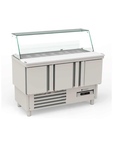 Mesa fría GN 1/1 Compacta Kebab 3 Puertas