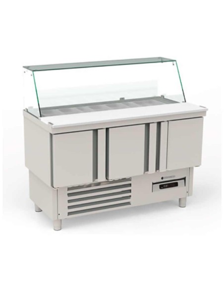 Mesa fría GN 1/1 Compacta Kebab 3 Puertas