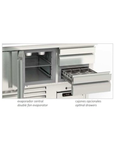 Mesa fría GN 1/1 Compacta Kebab 3 Puertas 1375x700x890