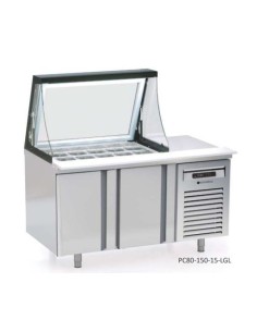 Mesa de preparación con tapa cristal elevable pequeña 2