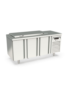 Mesa fría SALAD-CHEFF GN1/1 encimera abierta 3 puertas
