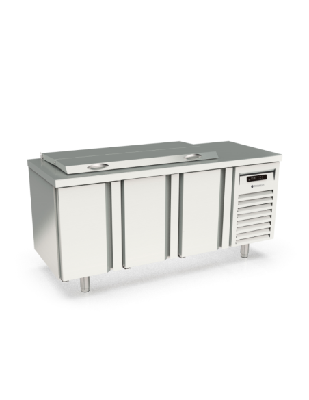 Mesa fría SALAD-CHEFF GN1/1 encimera abierta 3 puertas