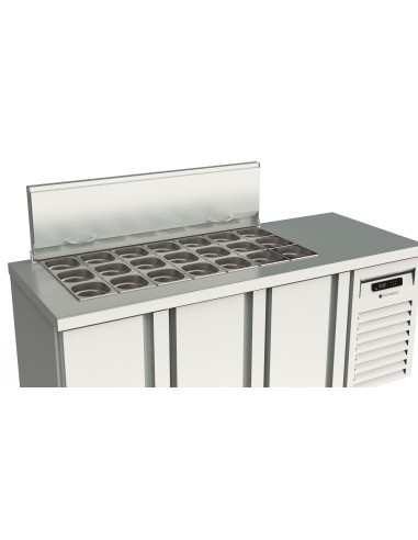 Mesa fría SALAD-CHEFF GN1/1 encimera abierta 3 puertas MFE-200
