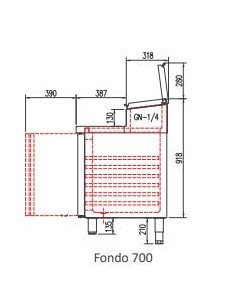 Mesa fría Salad-Cheff Gama 70 2 Puertas 1345x700x850 2