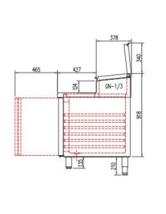 Mesa fría BIG SALAD-PIZZA CHEFF 2 Puertas gama 80 1495x800x850 2