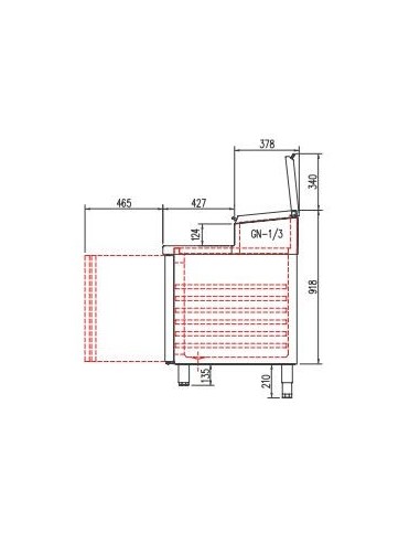 Mesa fría BIG SALAD-PIZZA CHEFF 2 Puertas gama 80 MFEI80-150