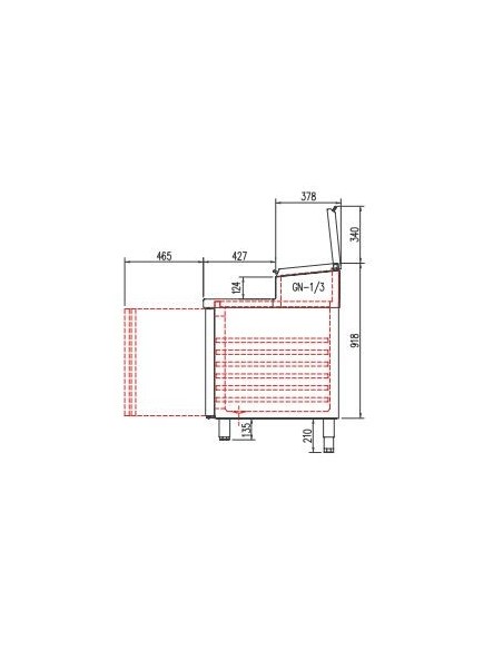Mesa fría BIG SALAD-PIZZA CHEFF 3 Puertas gama 80 2020x800x850