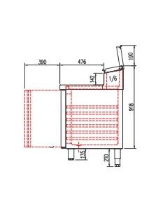Mesa fría SALAD-CHEFF 1/6 5 puertas 2245x700x850 2