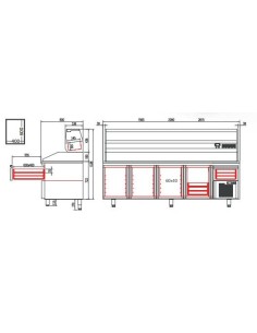Mesa fría PIZZA cajón neutro 2 puertas  MR80-160 1565x800x850 2
