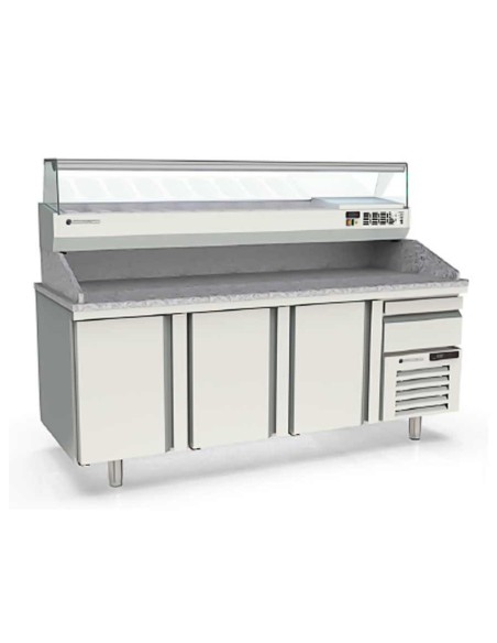 Mesa fría PIZZA cajón neutro 3 puertas 2090x800x850 MR80-210