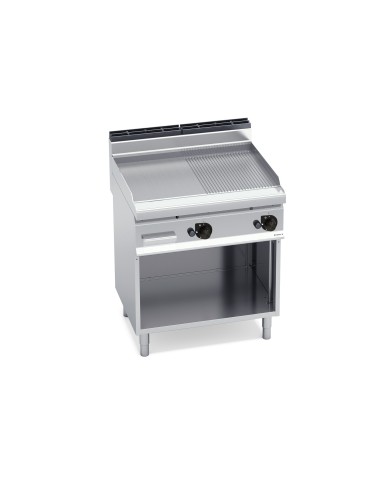 Plancha Fry-top Acero Rectificado Mixta Gas de 800x714x900mm Macros700