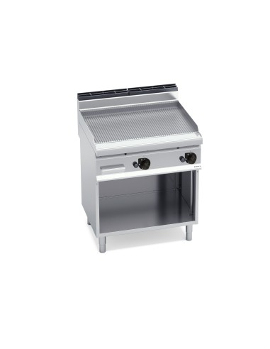 Plancha Fry-top Acero Rectificada Ranurada Gas 800x714x900mm Macros700