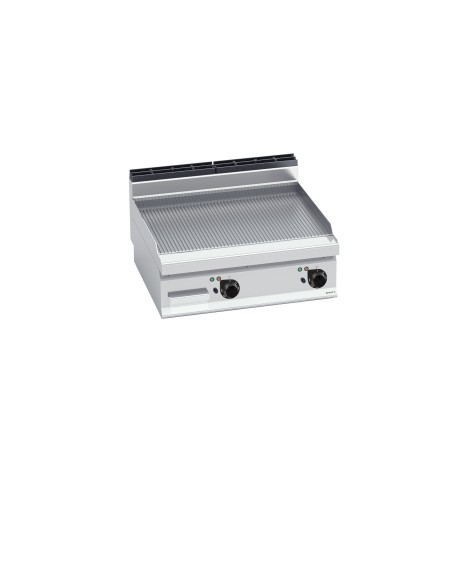 Plancha Fry-top Acero Inox Ranurado, Eléctrica 800x714x290mm Macros700
