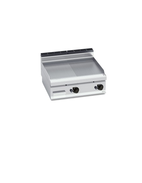 Plancha Fry-top Acero Rectificado Mixta Gas 800x714x290mm Macros700