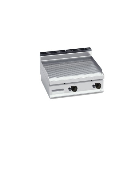 Plancha Fry-top Acero Rectificado Ranurado Gas 800x714x290mm Macros700