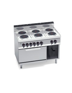 Cocina 6 fuegos+ horno eléctrico GN2/1 1200x714x900mm Macros700 Bertos