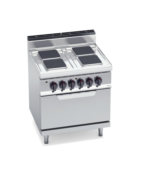 Cocina 4 fuegos cuadrados + horno GN2/1 800x700x900mm Macros700 Bertos