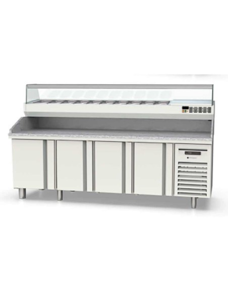 Mesa Fría Pizza 4 puertas 2545x600x850 (fondo 600)