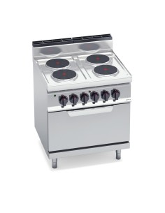 Cocina de 4 fuegos + horno eléctrico GN 2/1 800x700x900mm Macros 700