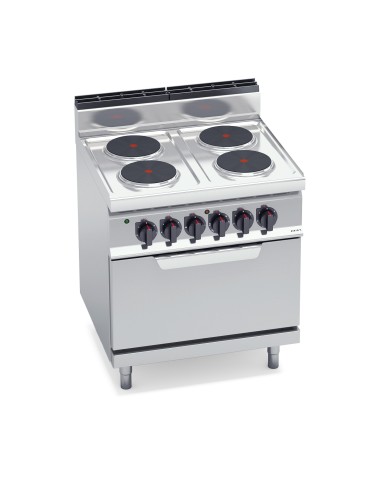 Cocina de 4 fuegos + horno eléctrico GN 2/1 800x700x900mm Macros 700
