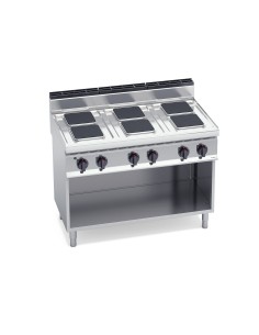 Cocina de 6 fuegos con pie eléctrica 1200x700x900 mm Macros 700