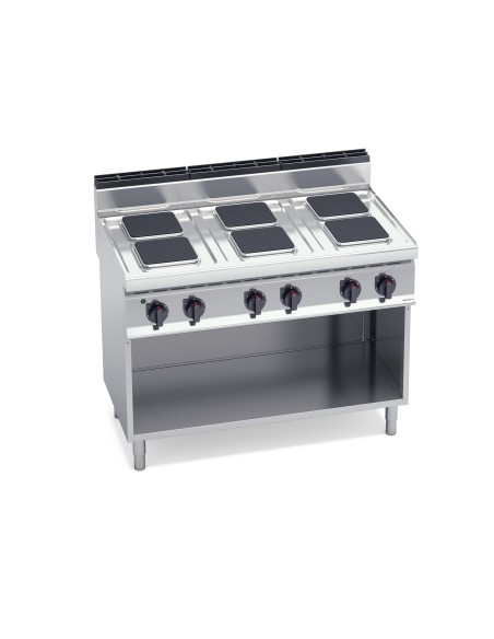 Cocina de 6 fuegos con pie eléctrica 1200x700x900 mm Macros 700