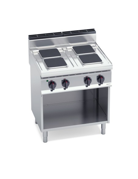 Cocina de 4 fuegos cuadrados con pie eléctrica 800x700x900mm Macros700