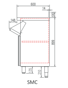 Mueble cafetero 990 x 600 x 1040 1 estantes 1 cajón 2