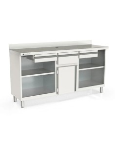 Mueble cafetero 2020x600x1040 2 estantes 2 cajón