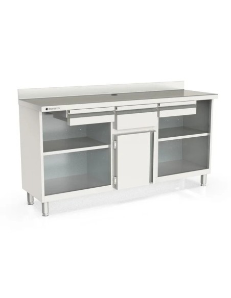 Mueble cafetero 2020x600x1040 2 estantes 2 cajón