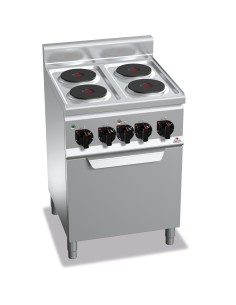 Cocina de 4 fuegos eléctrica + horno 600x600x900 mm Plus600  Bertos