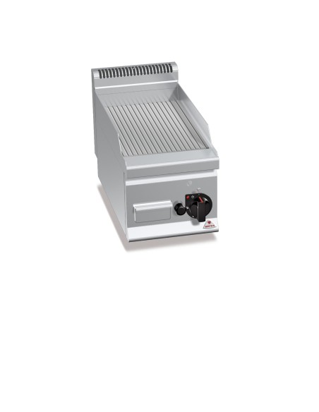 Plancha Fry-top Acero Rayado Rectificado, Gas de 300x600x290mm Plus600