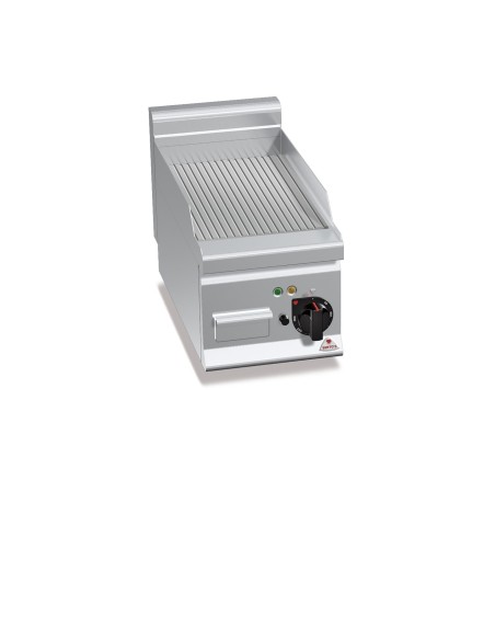 Plancha Fry-top Acero Inox. Ranurado, Eléctrica 300x600x290 mm Plus600