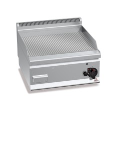 Plancha Fry-top Acero Rayado Rectificado, Gas de 600x600x290mm Plus600