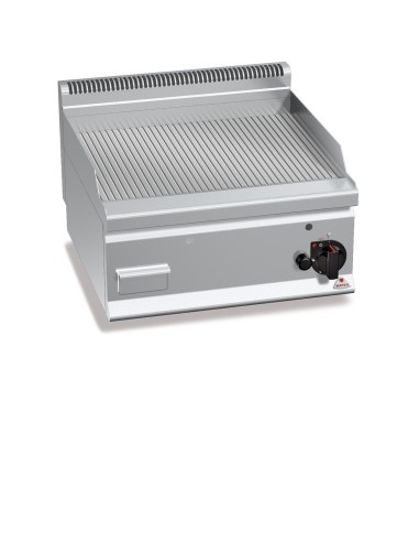 Plancha Fry-top Acero Rayado Rectificado, Gas de 600x600x290mm Plus600