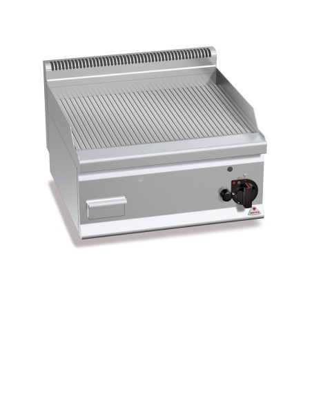 Plancha Fry-top Acero Rayado Rectificado, Gas de 600x600x290mm Plus600