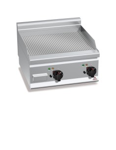 Plancha Fry-top Acero Inox. Ranurado, Eléctrica 600x600x290 mm Plus600