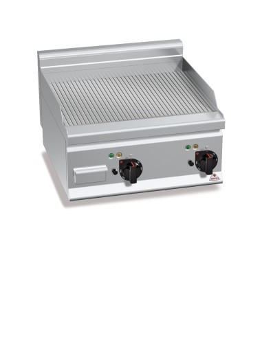 Plancha Fry-top Acero Inox. Ranurado, Eléctrica 600x600x290 mm Plus600