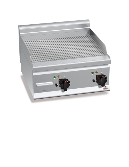 Plancha Fry-top Acero Inox. Ranurado, Eléctrica 600x600x290 mm Plus600