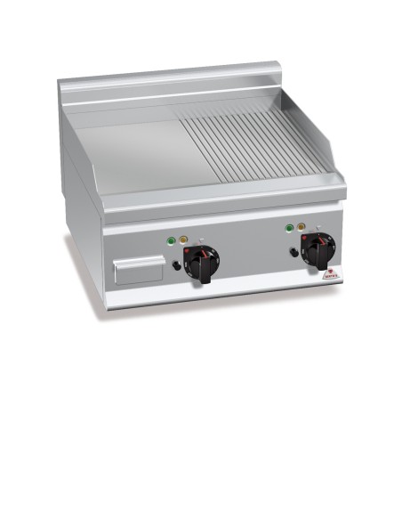 Plancha Fry-top Acero Rectificado, Eléctrica de 600x600x290mm Plus600