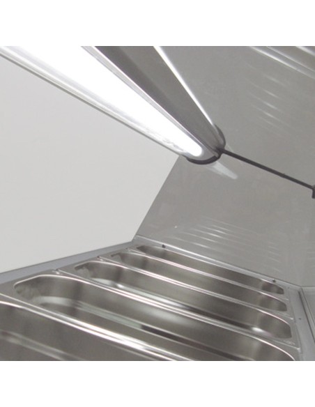 Expositor ingredientes 1/3 GN 8 Cubetas Cúpula de cristal 2020x396