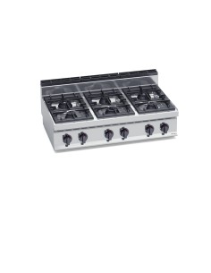 Cocina de 6 fuegos a gas Maxi Power 1200x714x290 mm Macros700
