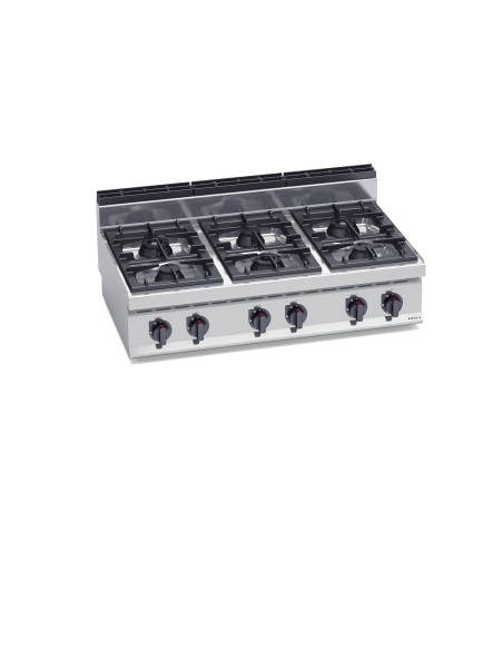 Cocina de 6 fuegos a gas Maxi Power 1200x714x290 mm Macros700