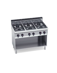Cocina 6 fuegos a gas con mueble Maxi Power 1200x700x900mm Macros700