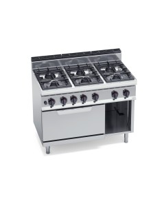 Cocina 6 fuegos gas+ horno. Quemador de horno 1200x700x900mm Macros700